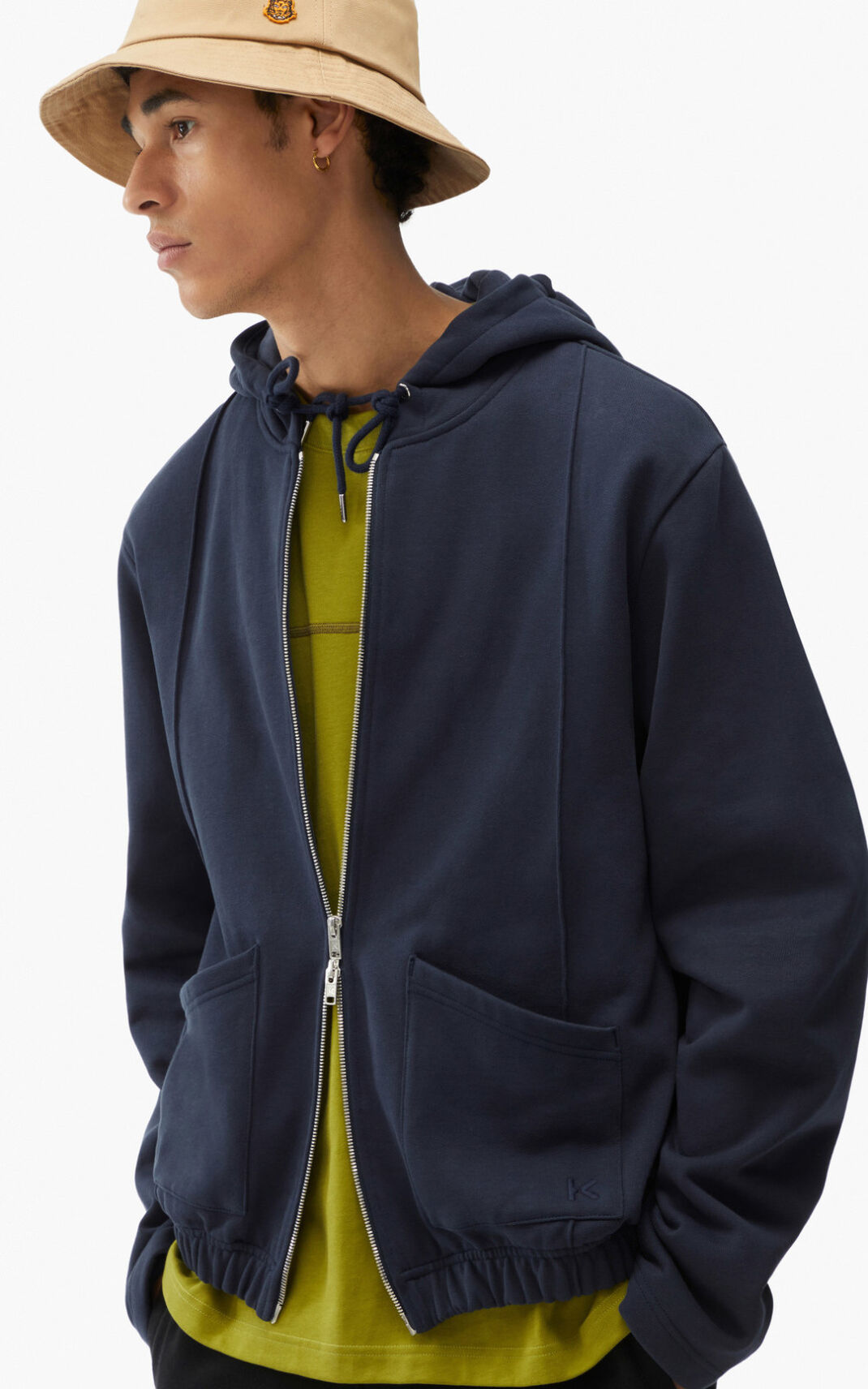 Sudaderas Con Capucha Kenzo Hoodie with zip Hombre Azules Negras NFH602437